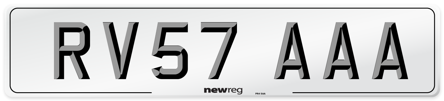 RV57 AAA Number Plate from New Reg